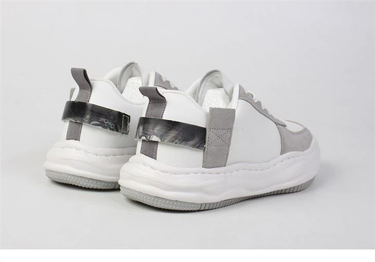 Custom Sneakers Manufacture Breathable Leather Flat Sneakers White Casual Shoes